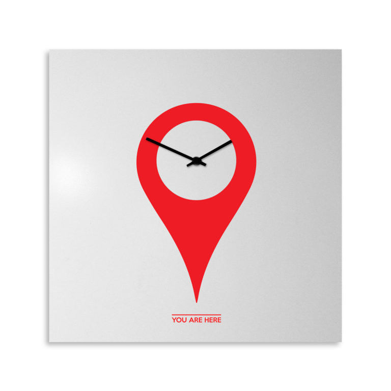 You Are Here: modern, big wall clock. Italian Design
