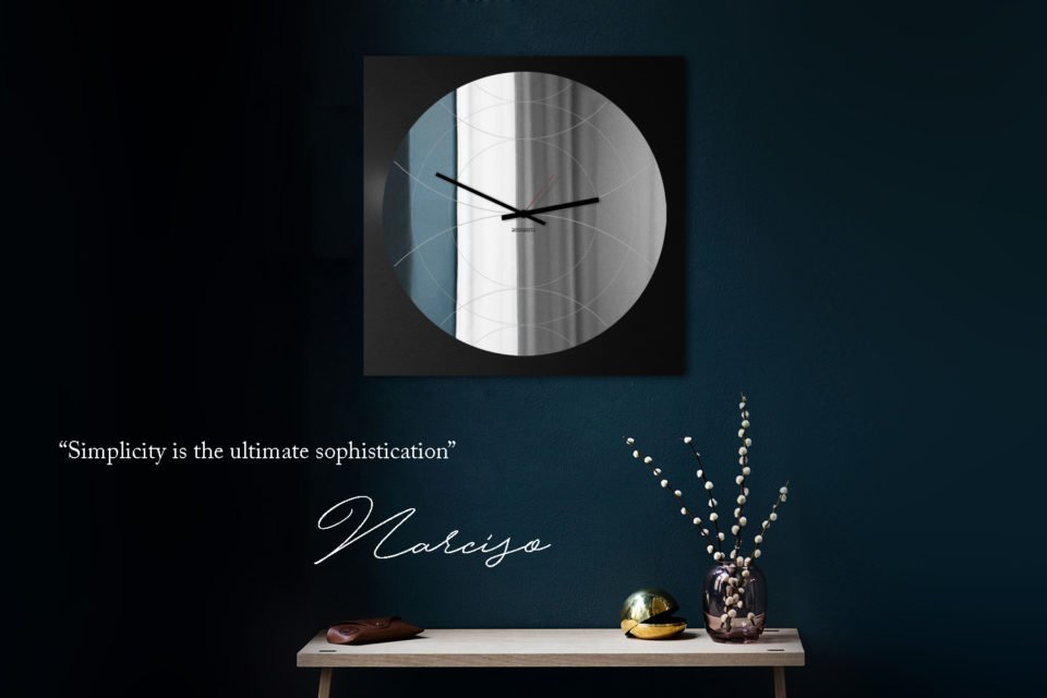 orologio specchio di design nero designobject